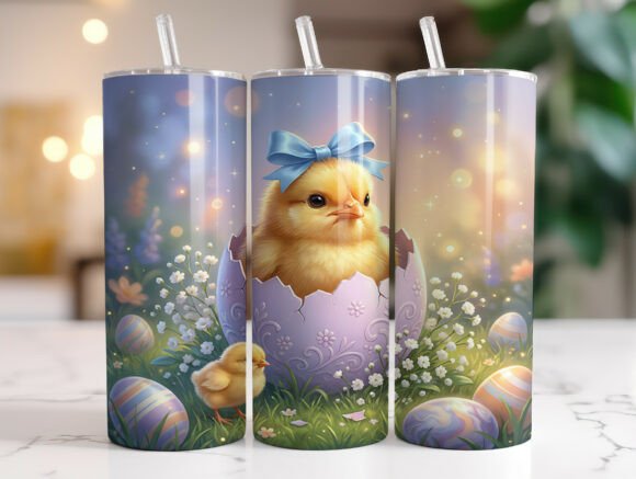 Baby Chick Easter Egg Tumbler Wrap PNG