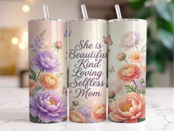 Floral Mom Quote Graphics & Tumbler Wraps