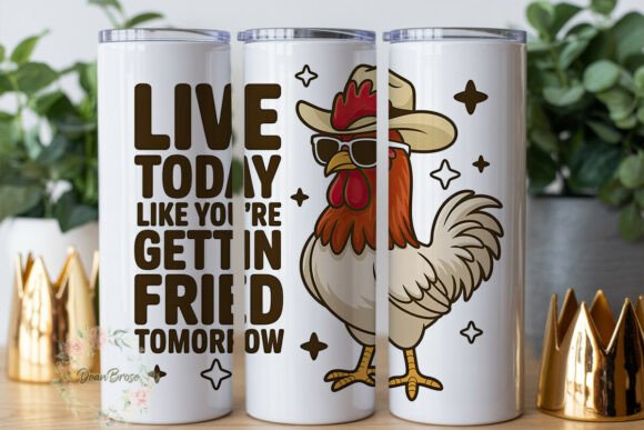 Funny Rooster Cowboy 20oz Tumbler Wrap