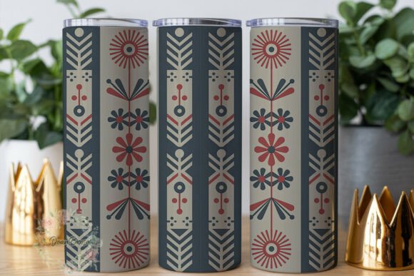 Geometric Tribal Stripe 20oz Tumbler Graphics
