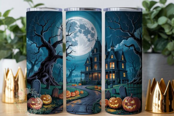 Haunted Mansion Moonlit Night Tumbler Graphics
