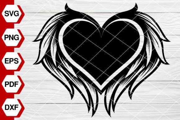 Heart with Angel Wings SVG EP717