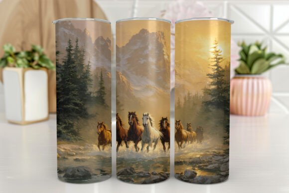 Horse 20 Oz Skinny Tumbler Graphics & Tumbler Wraps