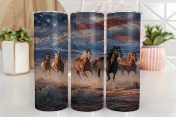Horses Running Tumbler Wrap: Graphics for Branding