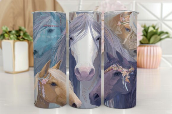 Horses Tumbler Design Graphics for Tumbler Wraps