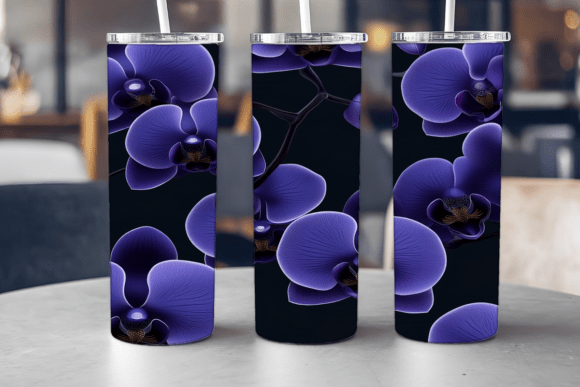 Luxury Orchid Floral Tumbler Graphics