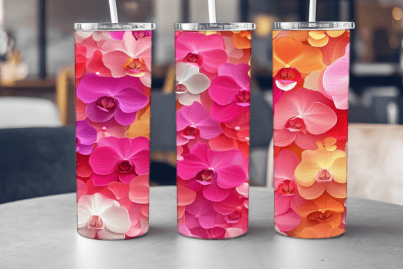 Orchid Bloom Tumbler Graphics & Tumbler Wraps