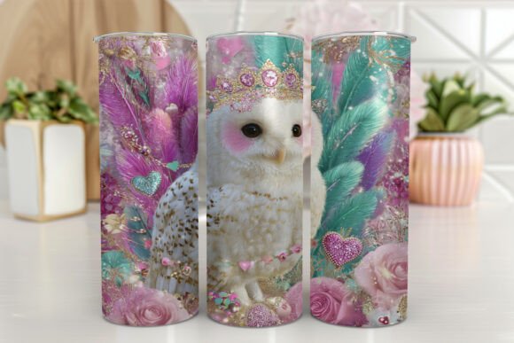 Owl Tumbler Wrap Winter Woodland PNG Graphics Tumbler Wraps
