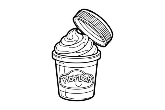 Play-Doh Whipped Cream Cup Vector Illust Graphics