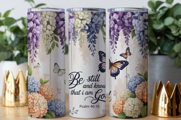 Serene Floral Butterfly 20oz Tumbler
