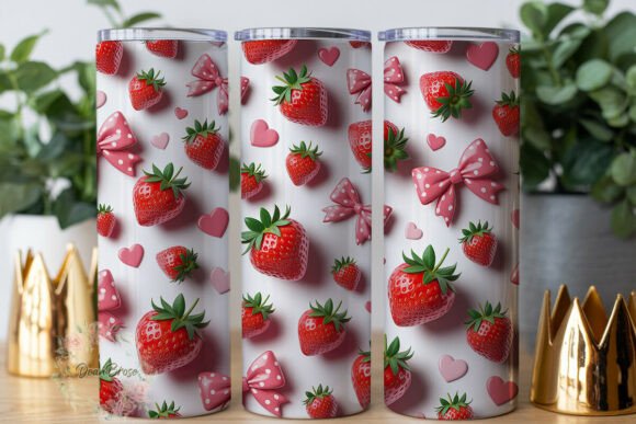 Strawberry Love Bows 20oz Tumbler Wrap