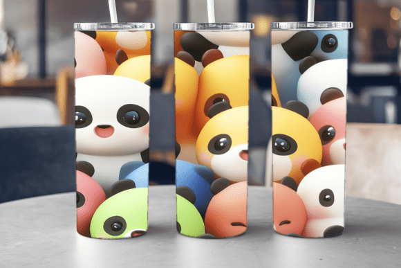 Sweet Panda Party Tumbler Graphics