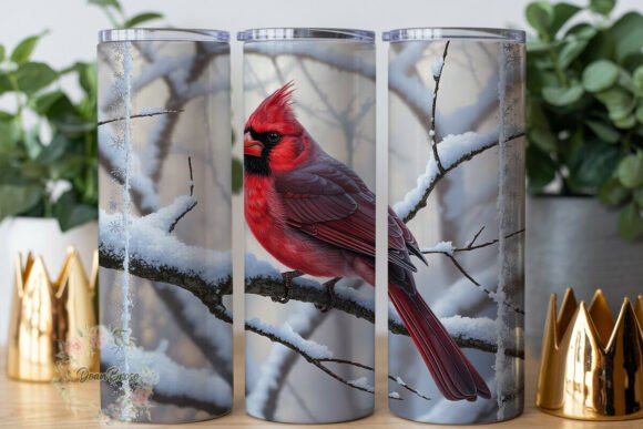 Winter Cardinal Snow 20oz Tumbler Wrap