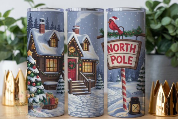 Winter Wonderland Cottage 20oz Tumbler Graphics